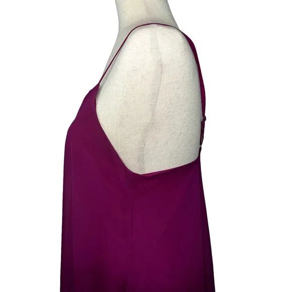 BUFFALO by David Bitton Raspberry Asymmetrical Chiffon Tank Top Size S - Picture 12 of 14